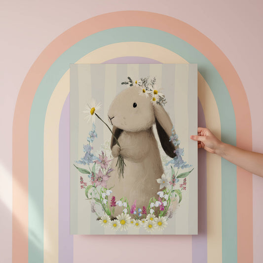 Spring Bunny Wall Art Print | Unframed
