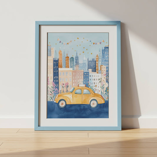 New York Taxi Wall Art Print | Unframed
