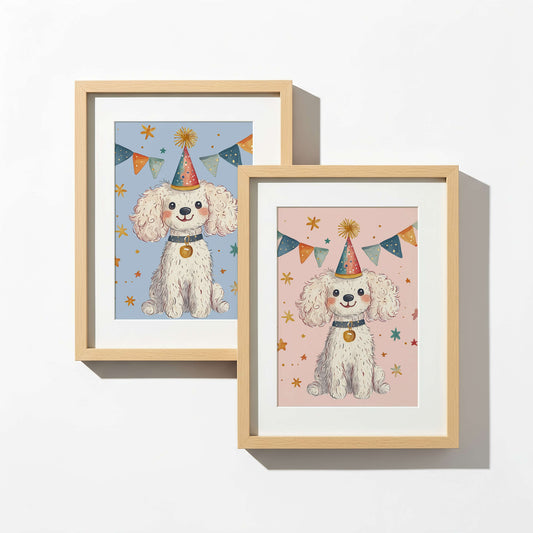Poodle Puppy Wall Art Print | Unframed