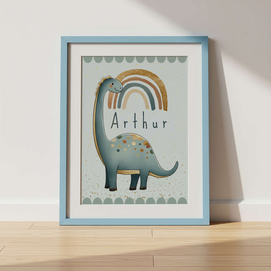 Personalised Diplodocus Dinosaur Print | Unframed