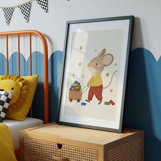 Brick Mouse Print | Unframed