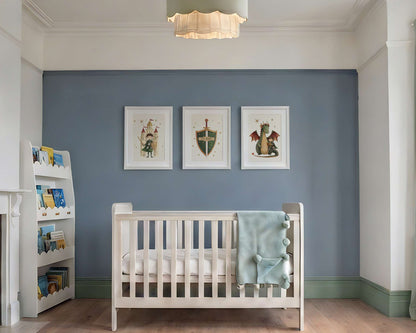 Personalised Dragon & Knight Nursery Print Set of 3 | Unframed