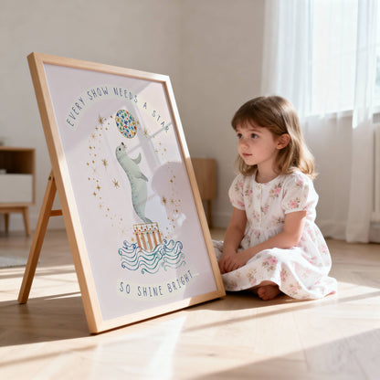Personalised Pink Circus Wall Art Set of 3 | Unframed