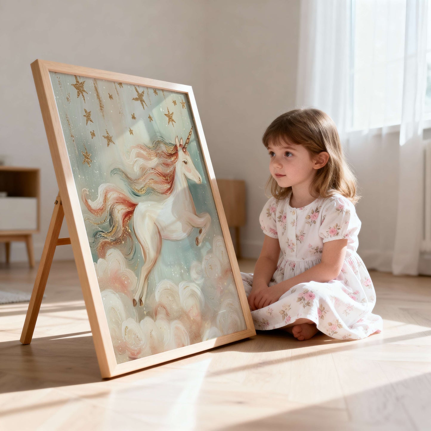 Flying Unicorn Wall Art Print | Unframed