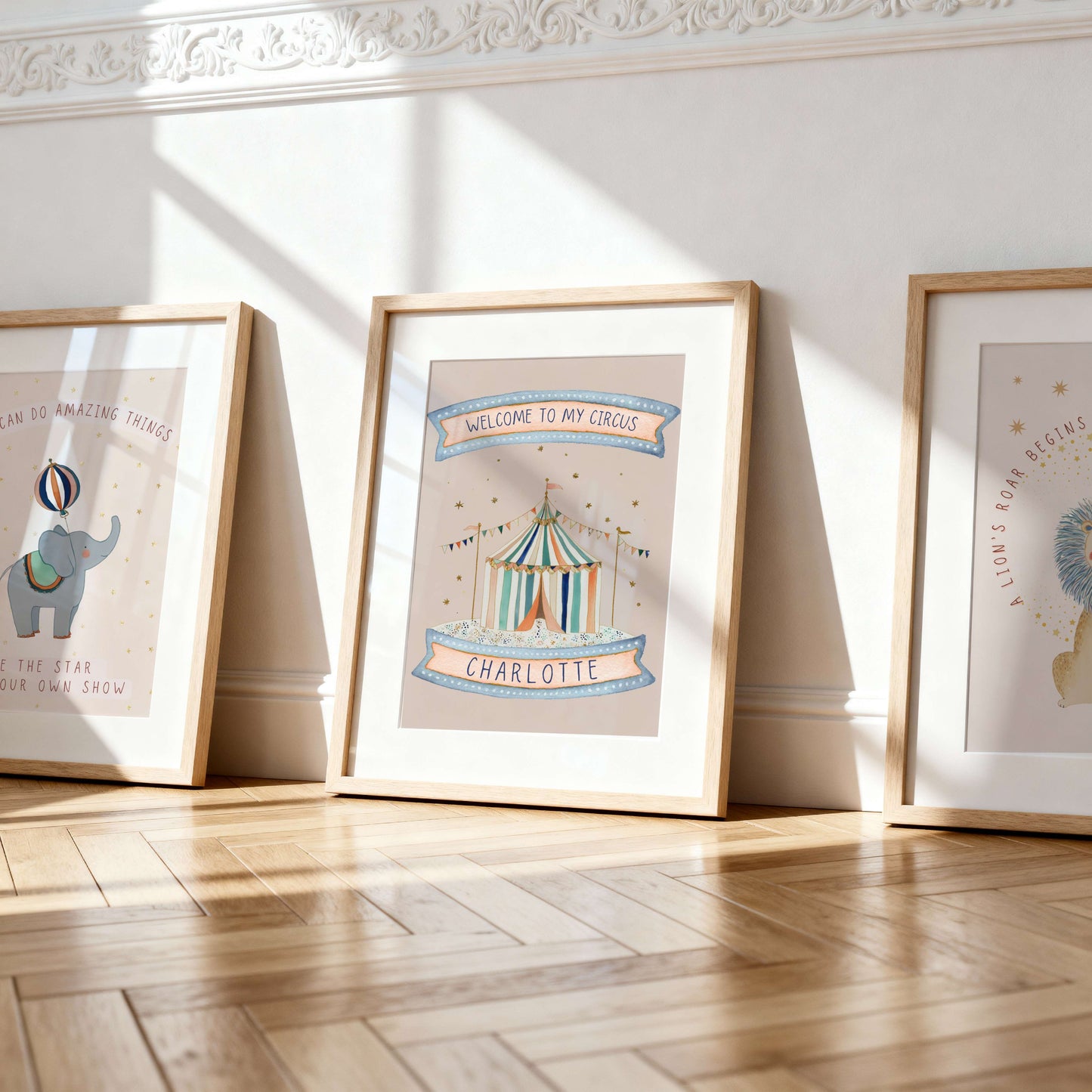 Personalised Pink Circus Tent Print | Unframed