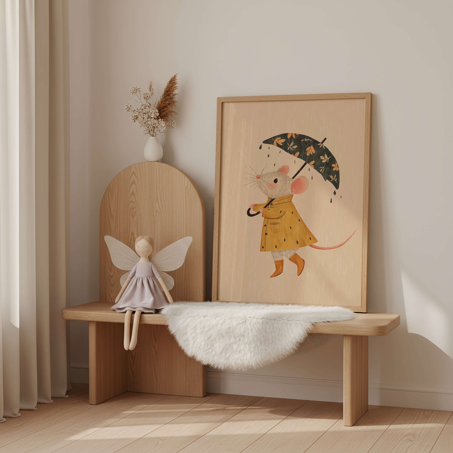 Rainy Day Mouse Print | Unframed