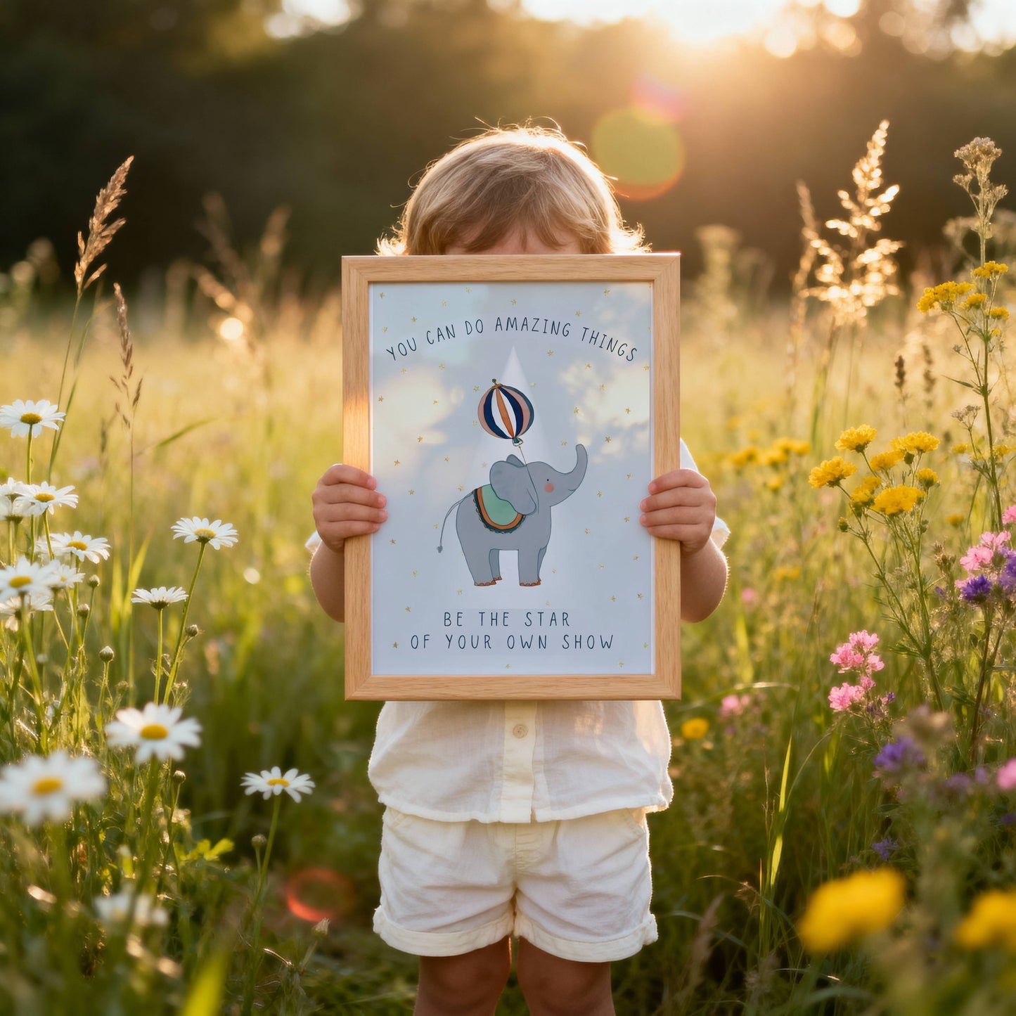 Circus Elephant Words To Grow | Unframed