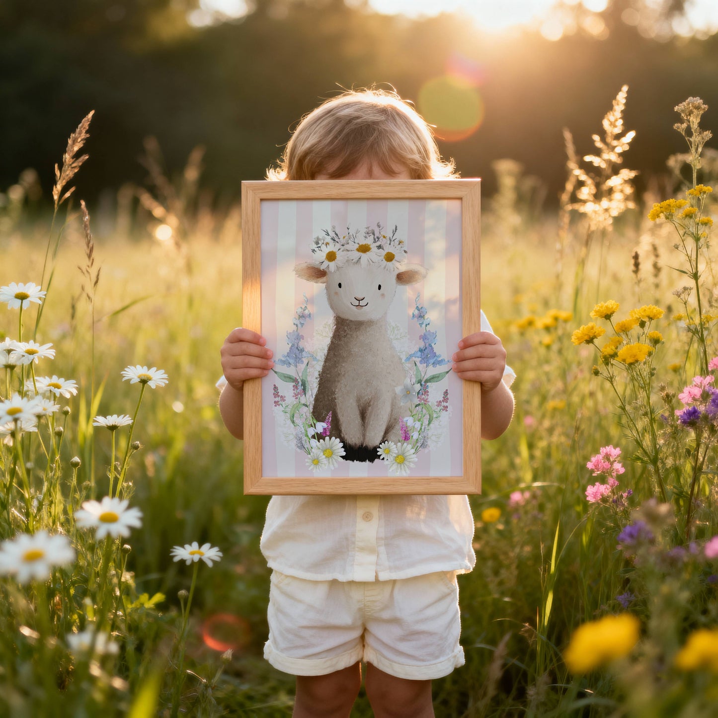 Spring Lamb Wall Art Print | Unframed