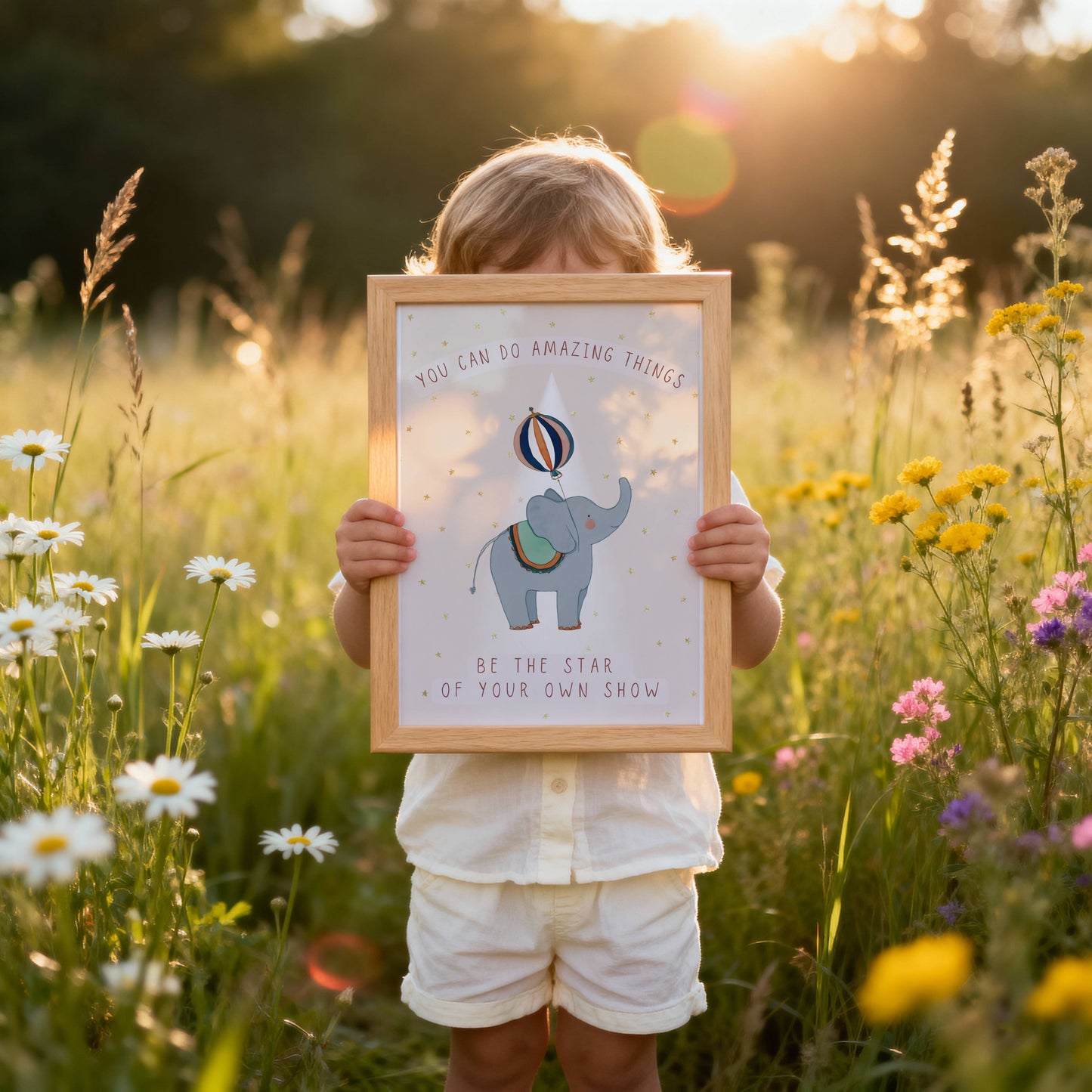 Circus Elephant Words To Grow | Unframed