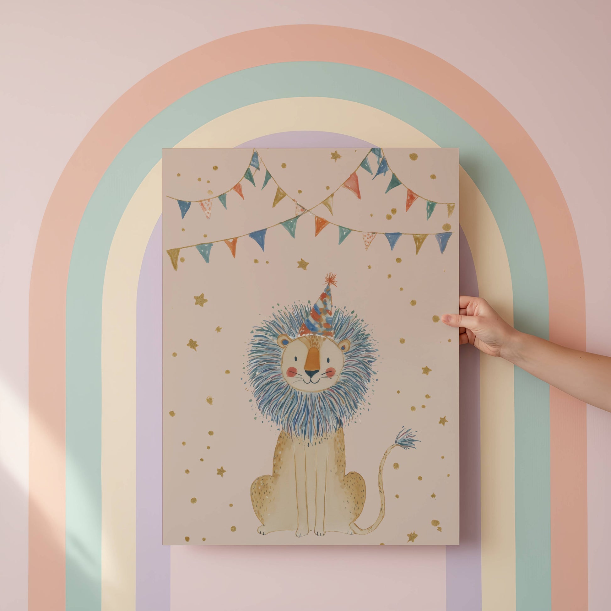 Pink Circus nursery wall art — single framed print, soft pink circus illustration for children's room
