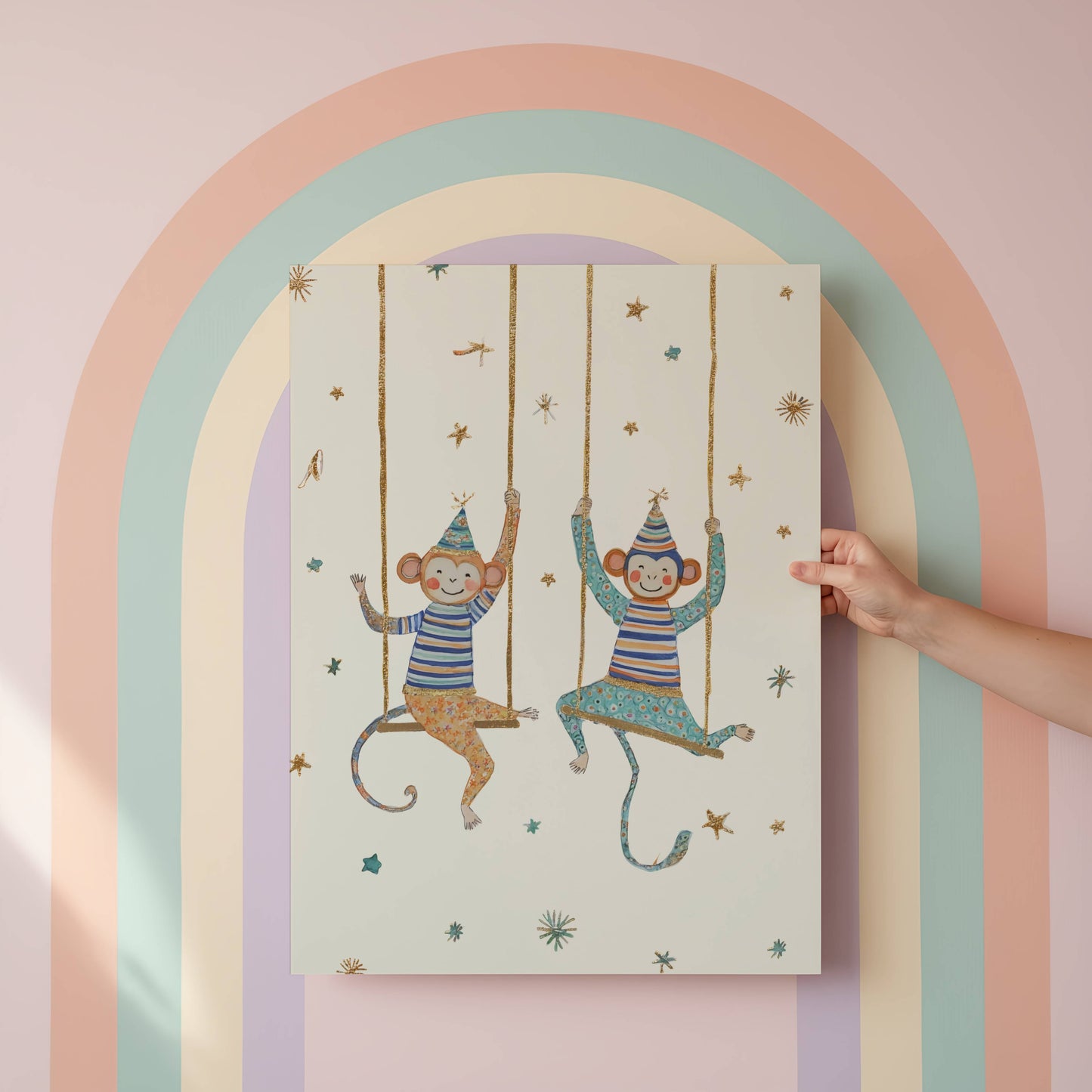 Pink Circus nursery wall art — single framed print, circus-inspired illustration for nursery gallery wall