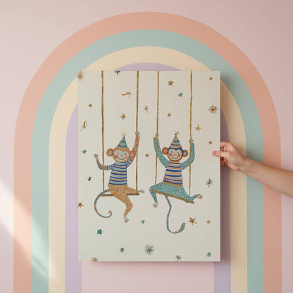 Pink Circus nursery wall art — single framed print, circus-inspired illustration for nursery gallery wall