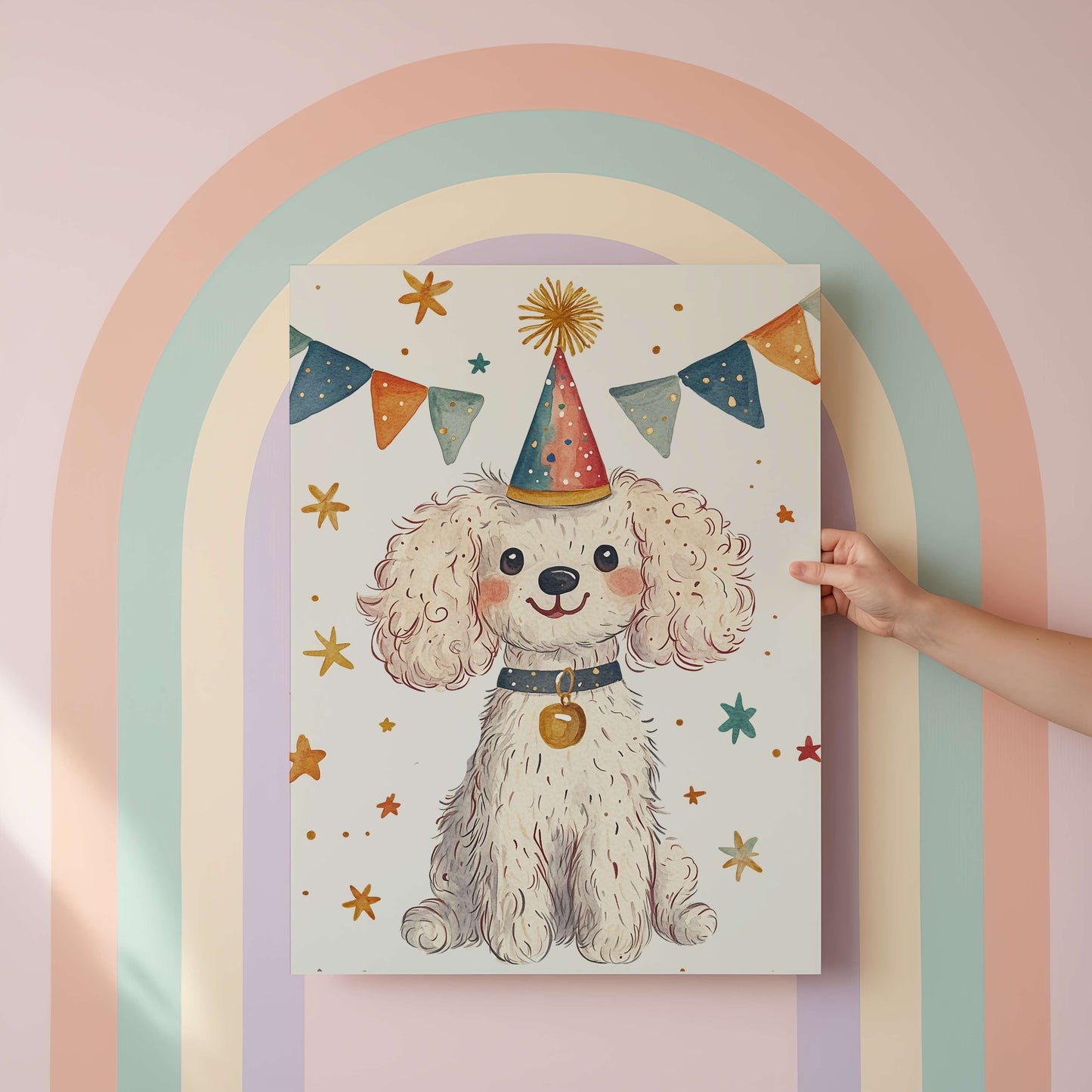 Poodle Puppy Wall Art Print | Unframed
