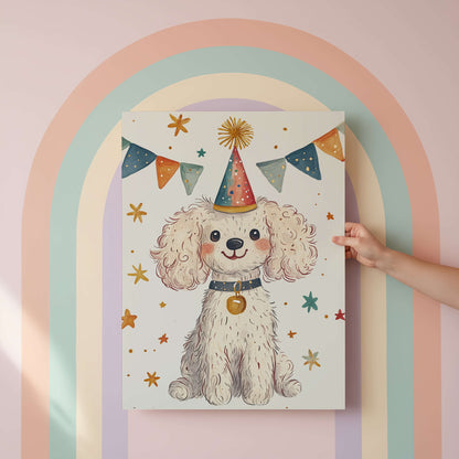Poodle Puppy Wall Art Print | Unframed