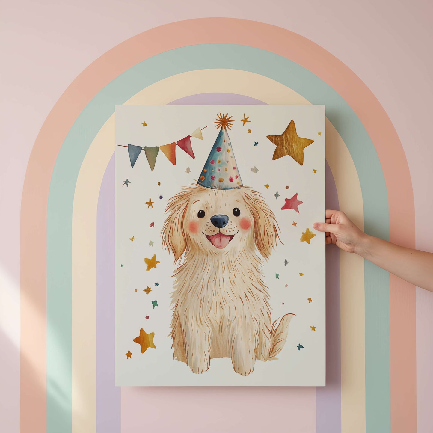 Golden Retriever Puppy Wall Art Print | Unframed