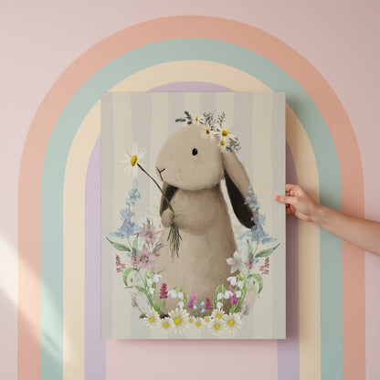 Spring Bunny Wall Art Print | Unframed