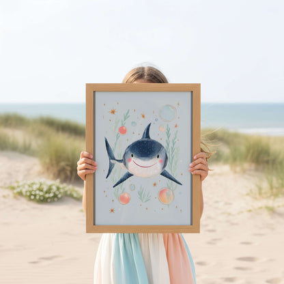 Friendly Shark Print | Unframed