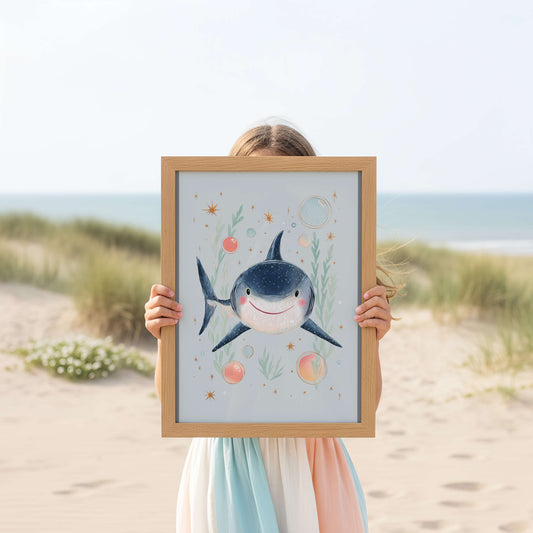Friendly Shark Print | Unframed