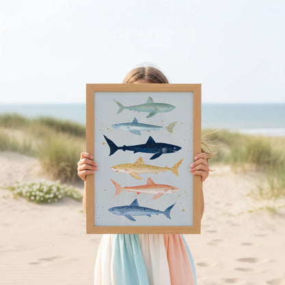 Coastal Sharks Print | Unframed
