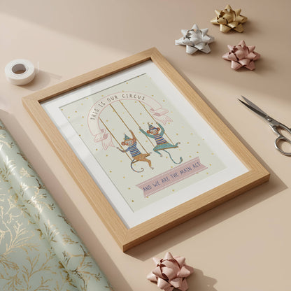 Circus Monkeys Words To Grow | Unframed