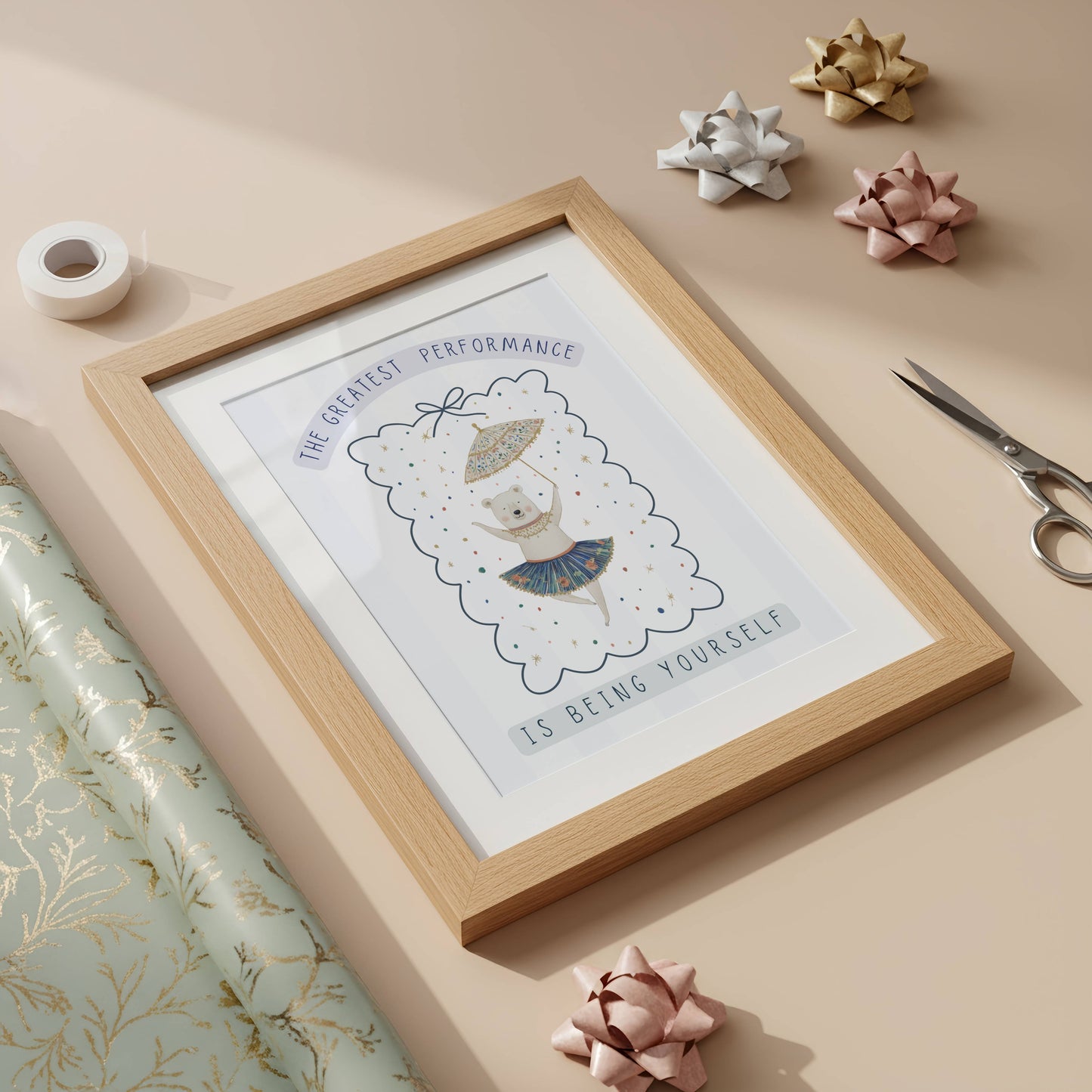 Circus Bear Words To Grow | Unframed