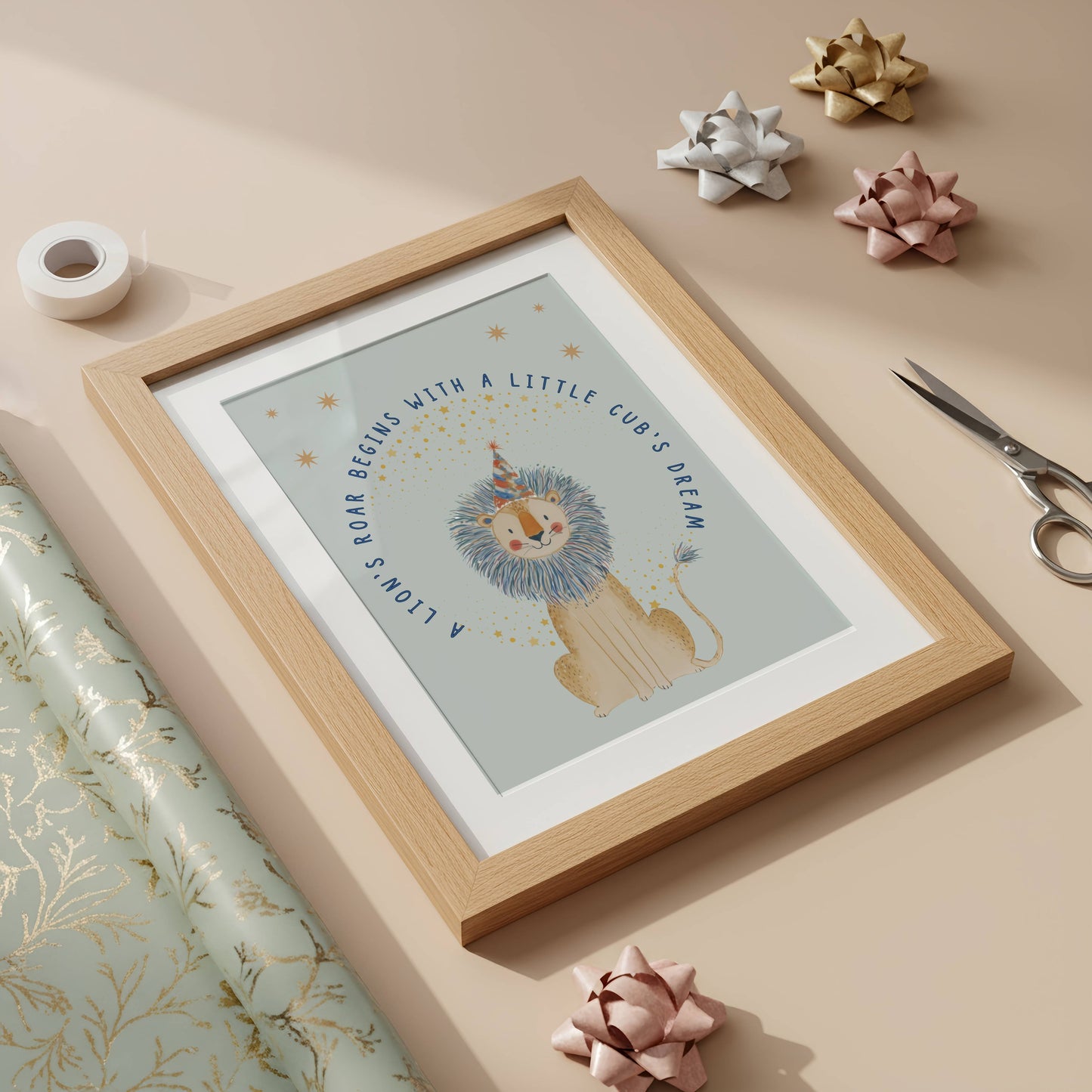 Circus Lion Words To Grow | Unframed