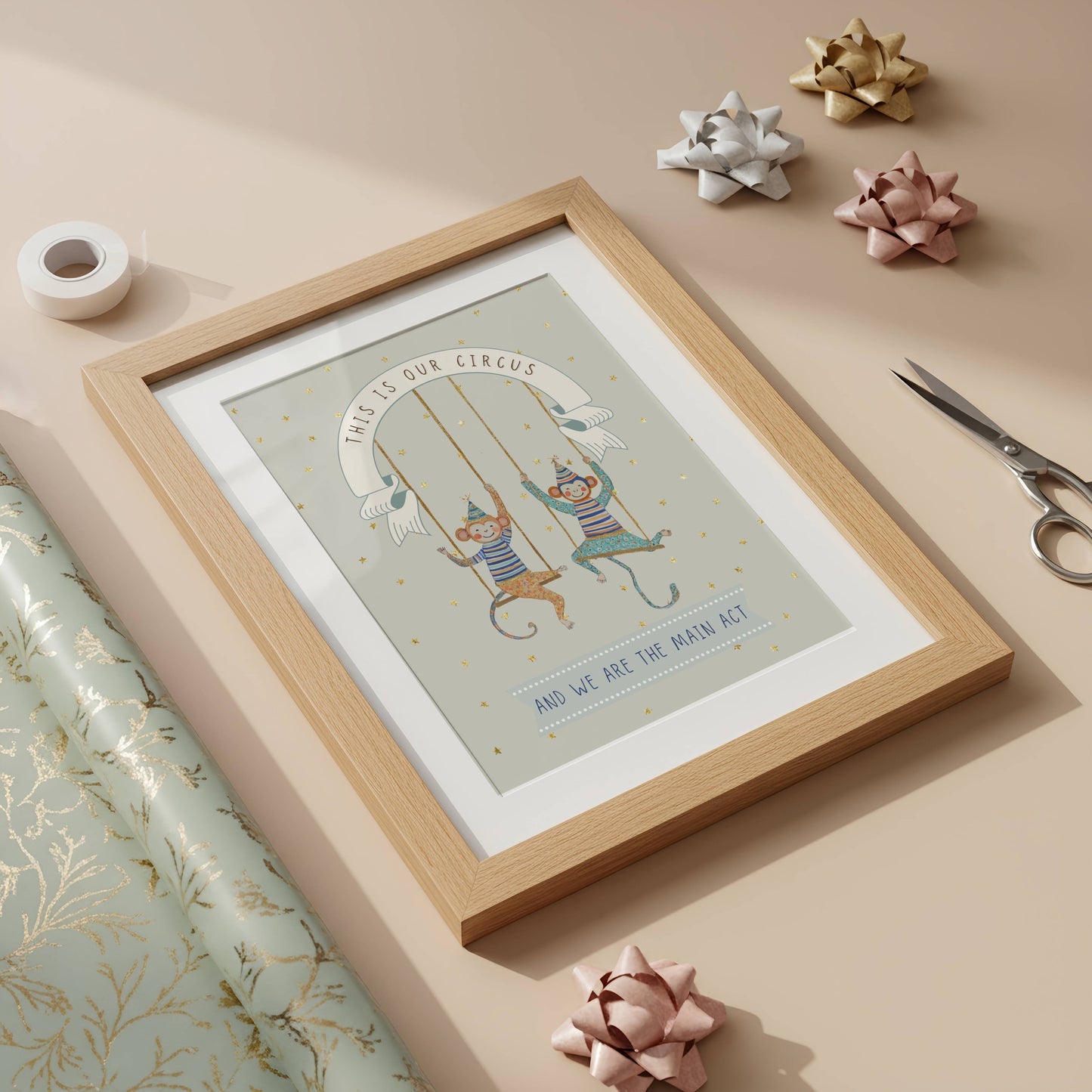 Circus Monkeys Words To Grow | Unframed