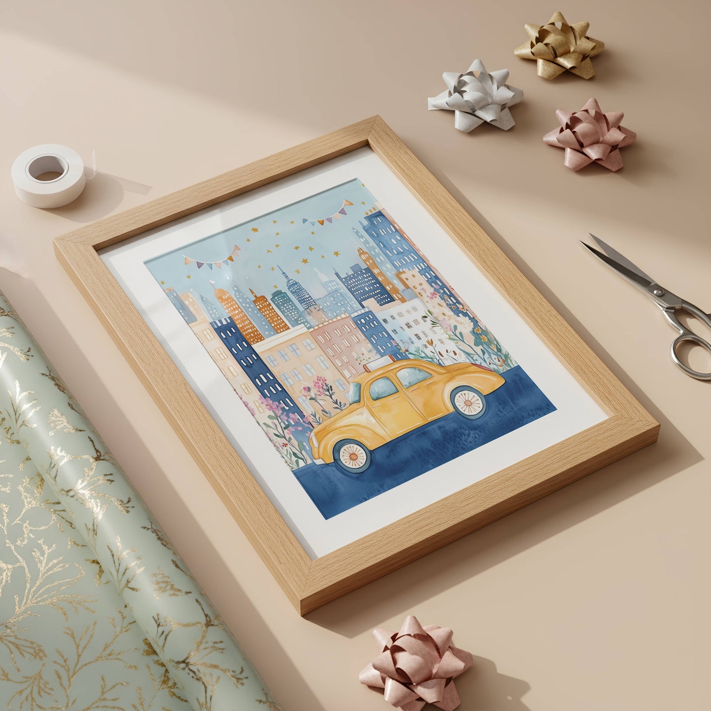 New York Taxi Wall Art Print | Unframed