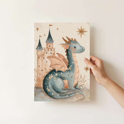 Baby Dragon Wall Art Set of 4 Prints | Unframed