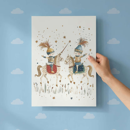 Fairytale Knights Wall Art Print | Unframed