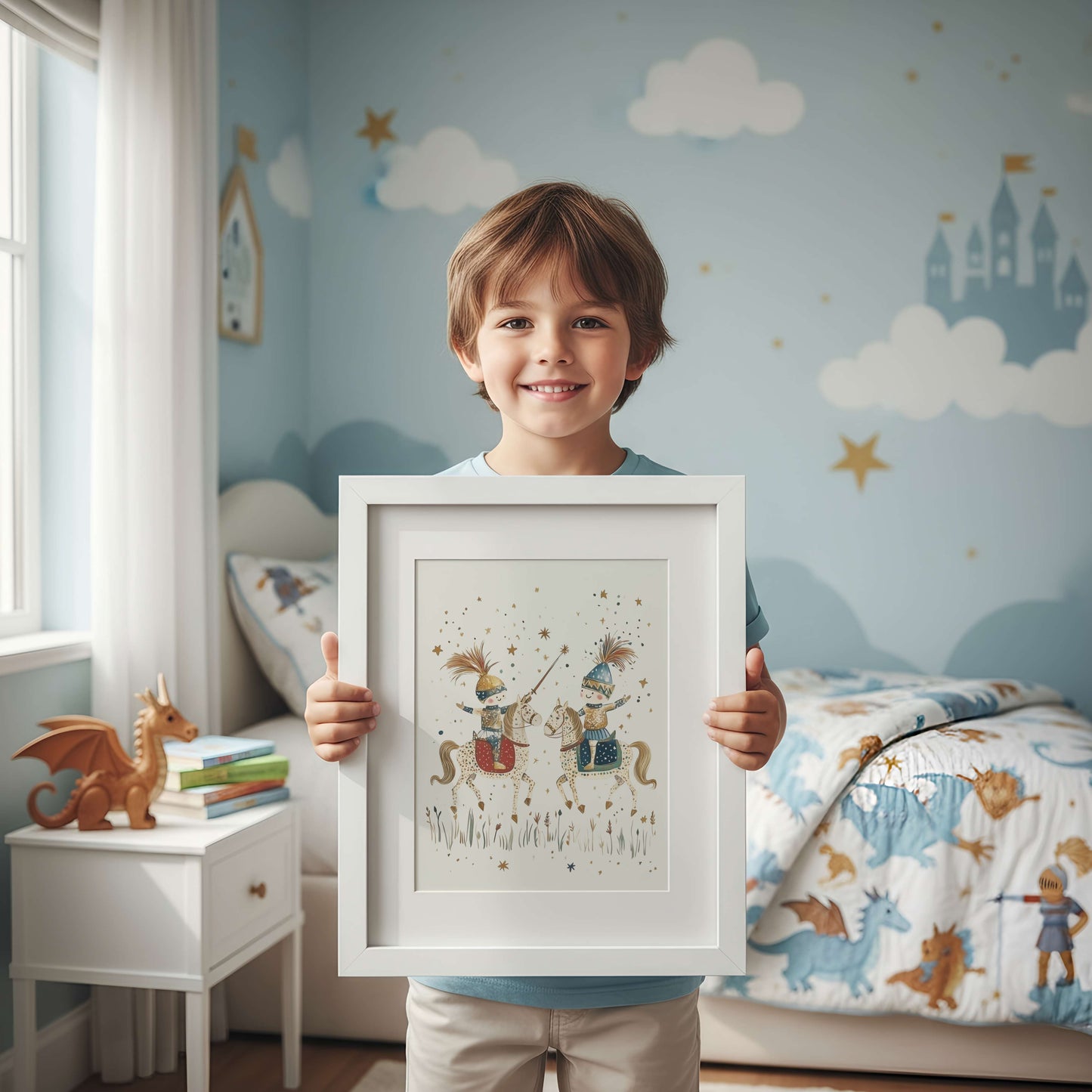 Fairytale Knights Wall Art Print | Unframed