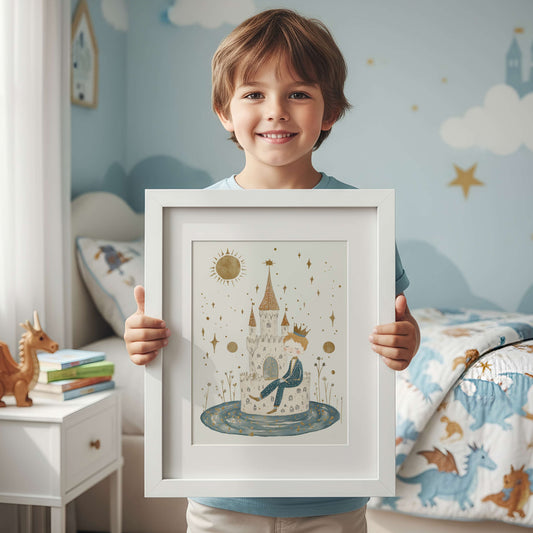 Little Prince Castle Wall Art Print | Unframed