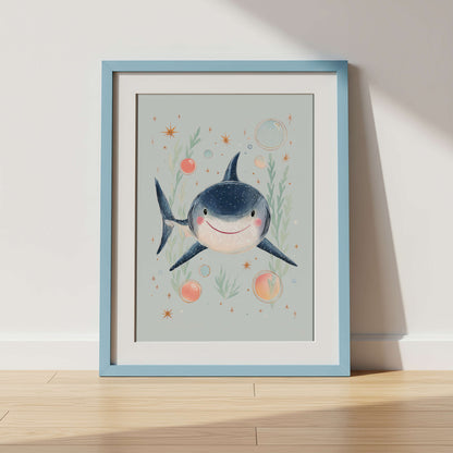 Friendly Shark Print | Unframed