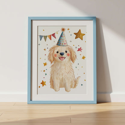 Golden Retriever Puppy Wall Art Print | Unframed