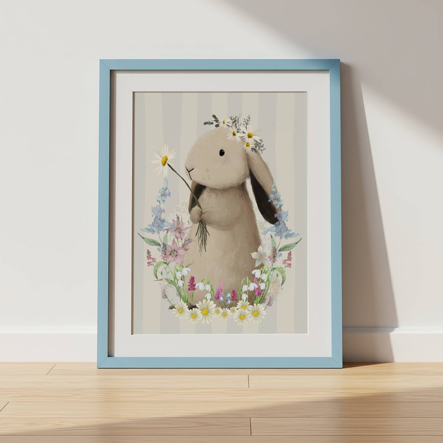 Spring Bunny Wall Art Print | Unframed