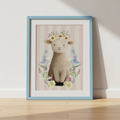 Spring Lamb Wall Art Print | Unframed