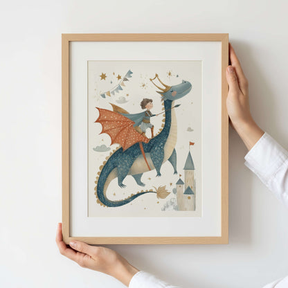 Dragon and Knight Adventure | Unframed