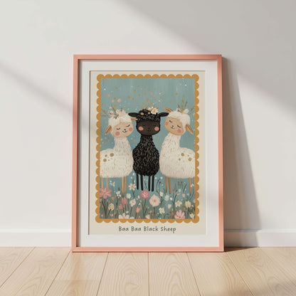 Baa baa Black Sheep Nursery Rhyme Print | Unframed