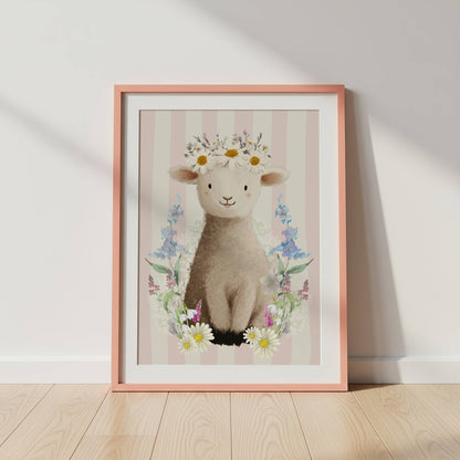 Spring Lamb Wall Art Print | Unframed