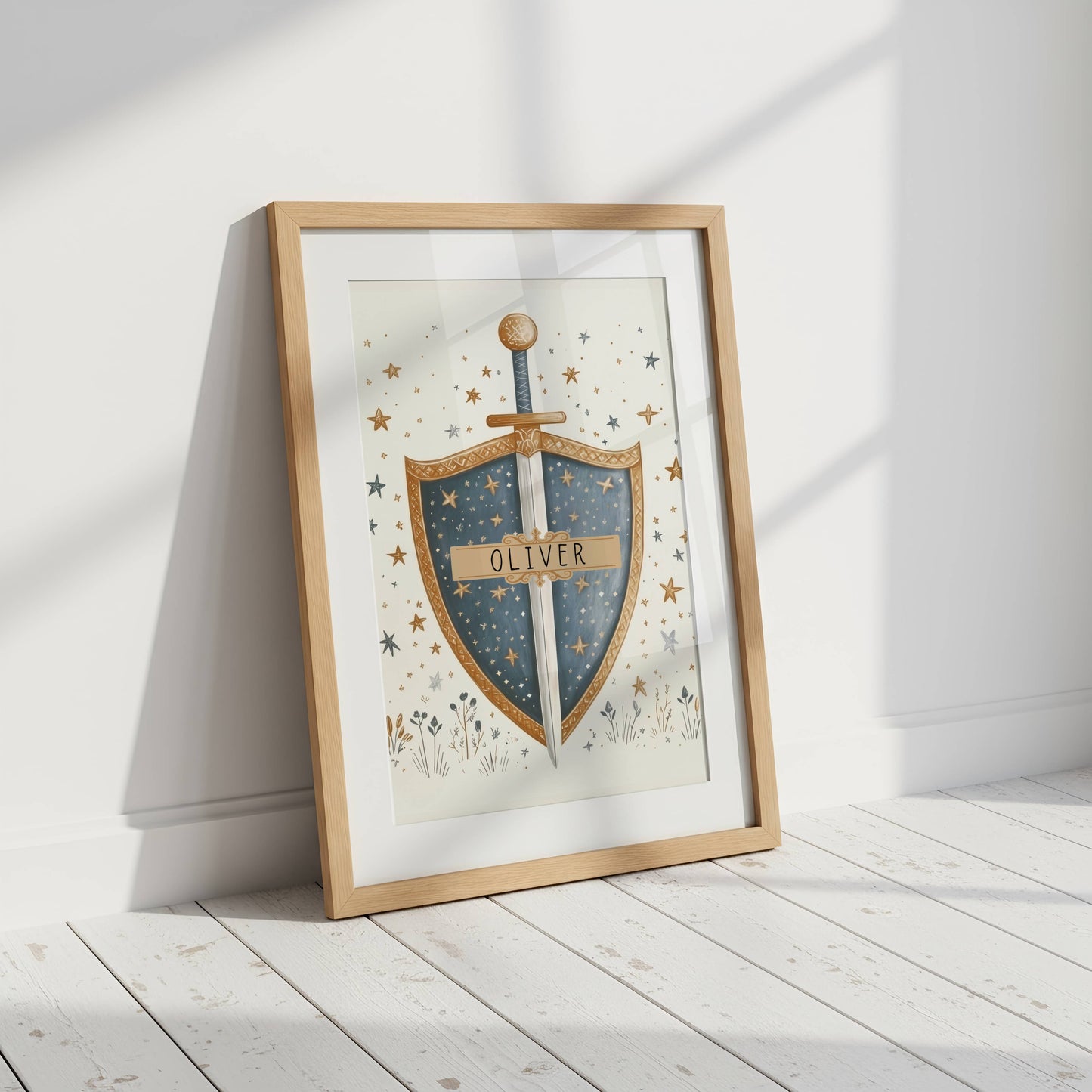 Personalised Knight Shield Print | Unframed