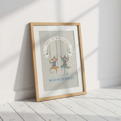 Circus Monkeys Words To Grow | Unframed