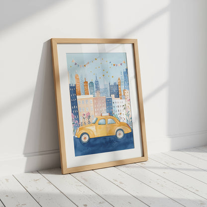 New York Taxi Wall Art Print | Unframed