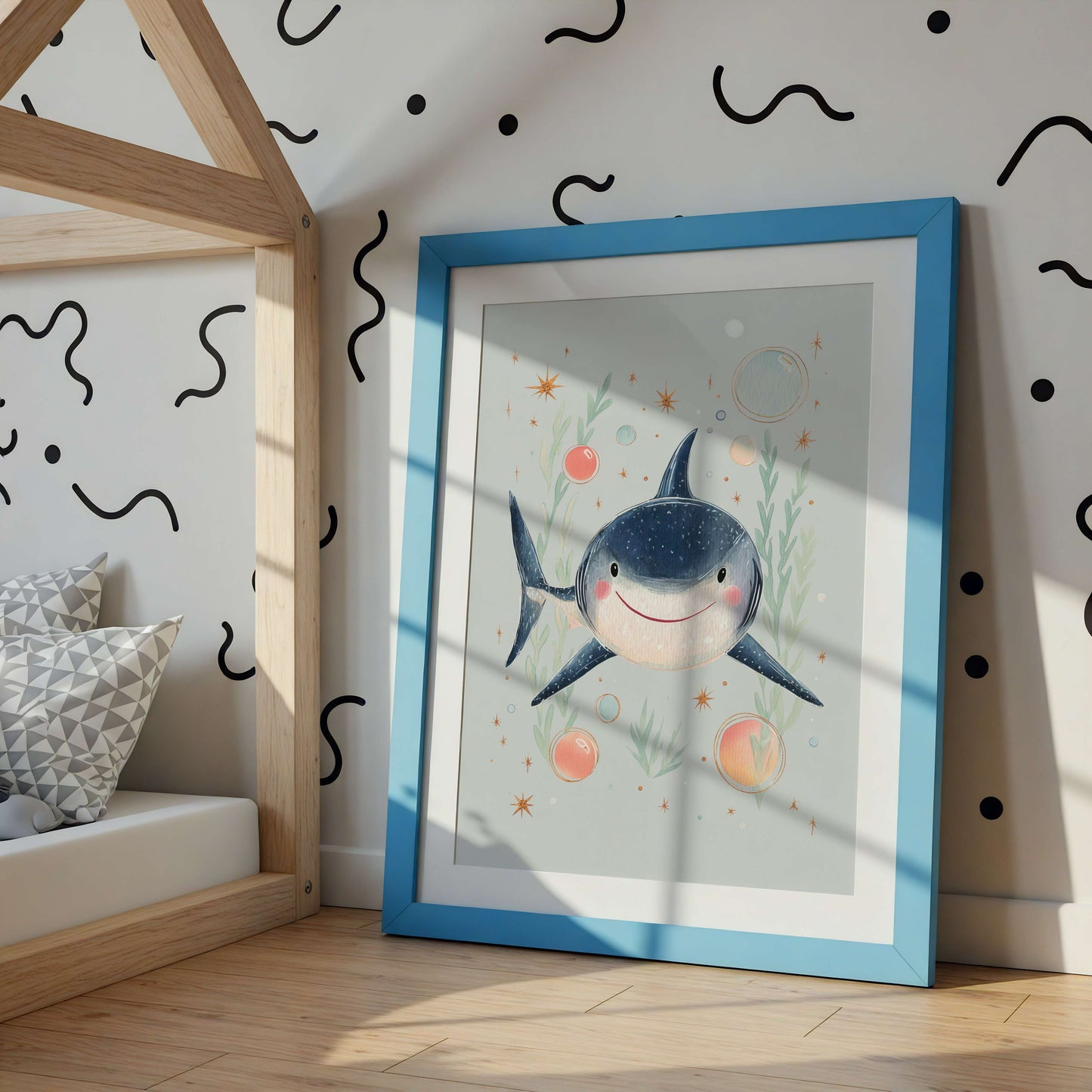 Friendly Shark Print | Unframed
