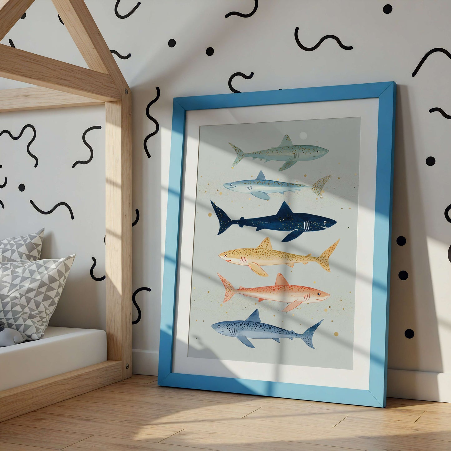 Coastal Sharks Print | Unframed