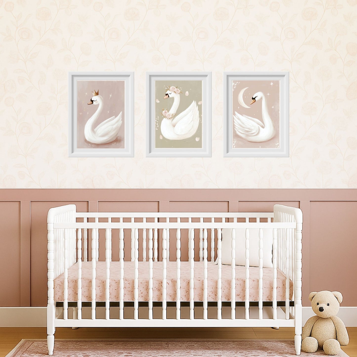 Crowned Swan Wall Art Print | Unframed