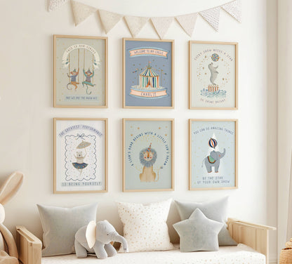 Circus Elephant Words To Grow | Unframed
