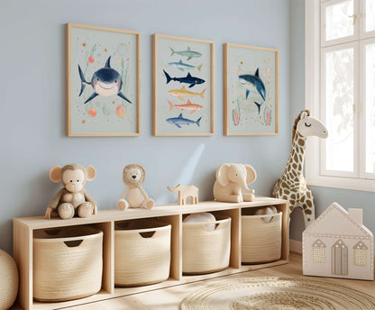 Friendly Shark Print | Unframed