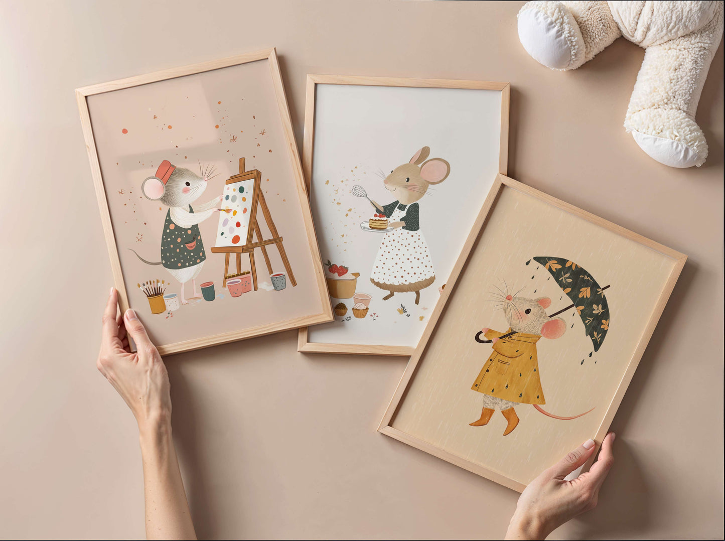 Mouse Wall Art Set of 6 Prints | Unframed