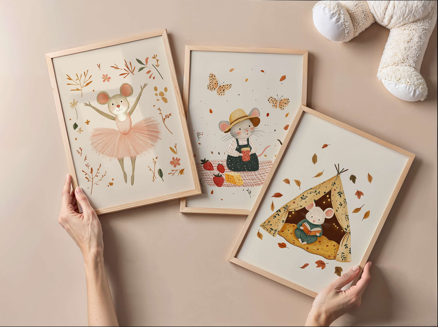 Mouse Wall Art Set of 6 Prints | Unframed