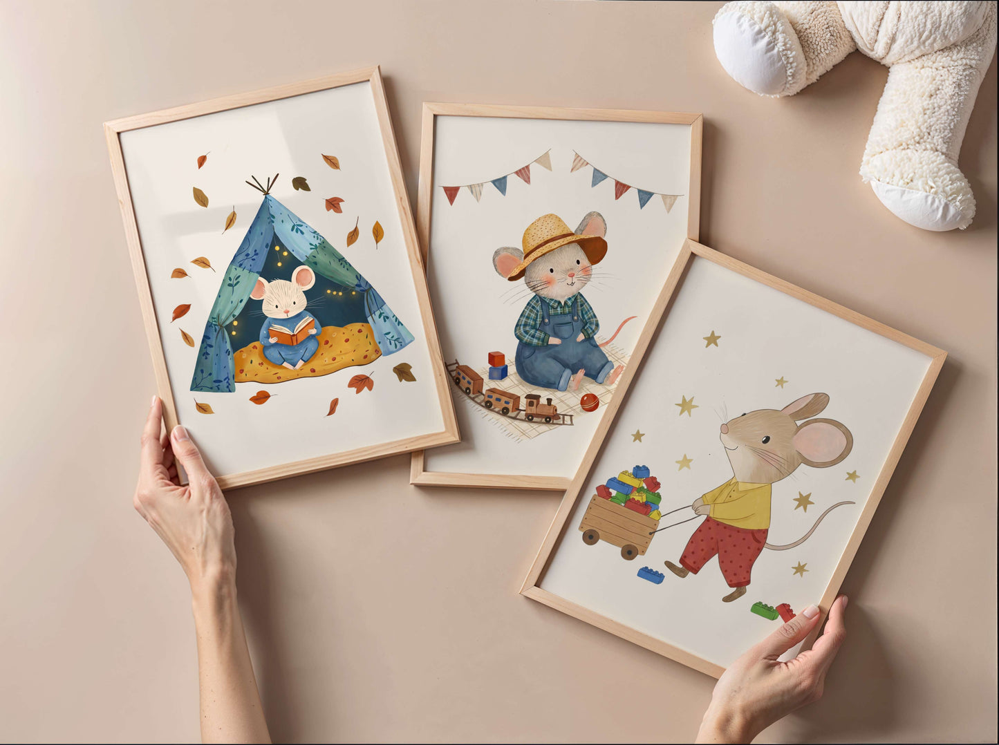 Hot Air Balloon Mouse Print | Unframed